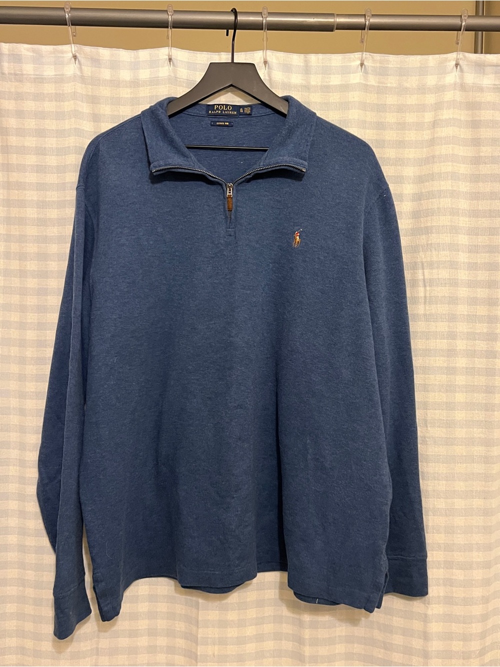 Polo by Ralph Lauren Men's Blue Navy Quarter-Zip Pullover with Collar